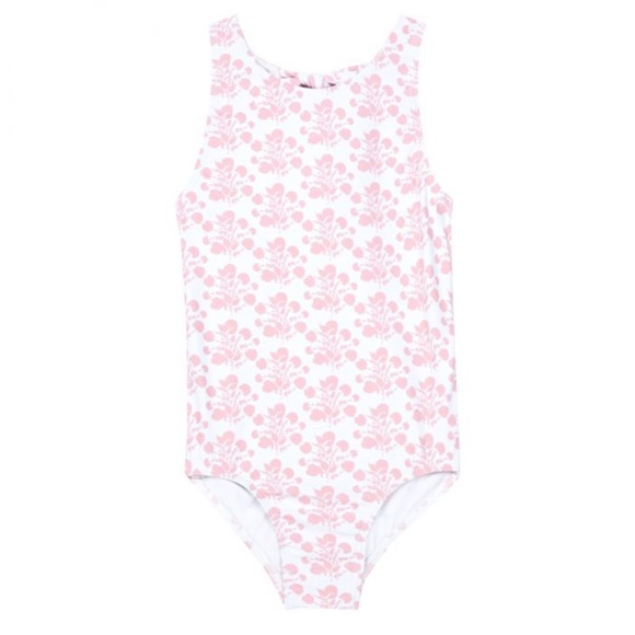 minnow Other - Minnow Swim Coral Floral Bow One Piece Block Print Swimsuit 2T